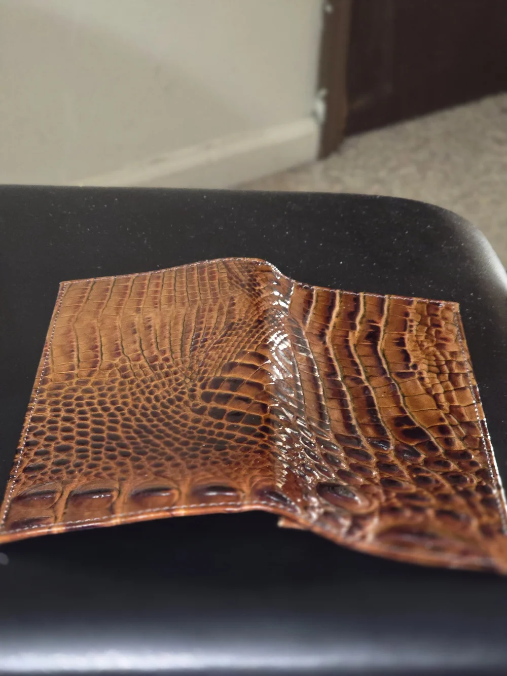 Brahmin Pecan  Croc-Embossed Shoulder Bag  Like new Condition no Call Outs